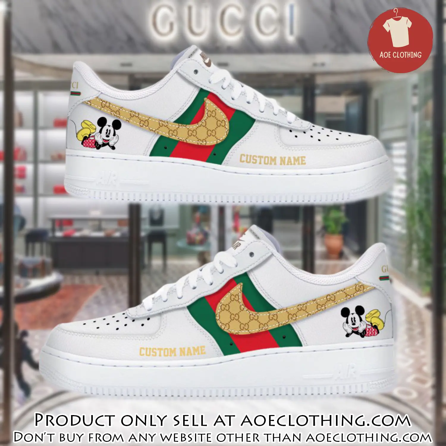 Gucci mickey mouse  luxury air force 1 sneakers limited af1 shoes oaf1022 aoe0417639
